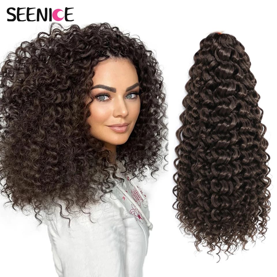 Extensiones de cabello trenzado rizado Afro sintético de malvavisco de 22 pulgadas, pelo de ganchillo, trenza torcida, Rubio degradado para mujeres