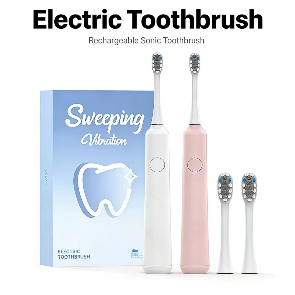 Cepillo de dientes eléctrico sónico DOCOLAB, vibración de 3 velocidades, recargable, resistente al agua, limpieza y blanqueamiento de dientes,