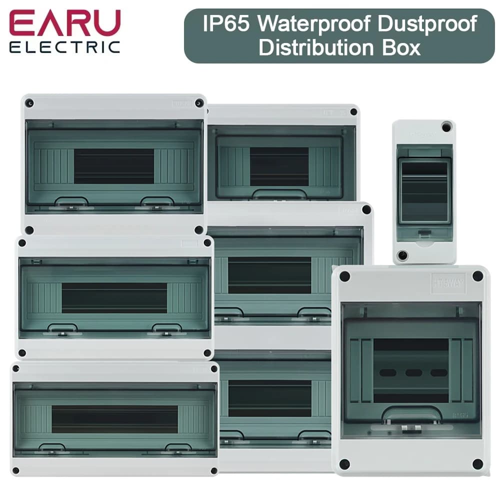 Nueva Caja de Distribución Eléctrica para Exteriores de la Serie HT 2/5/8/12/15/18/24 Vías, de Plástico PC, Impermeable IP65 y a Prueba de Polvo