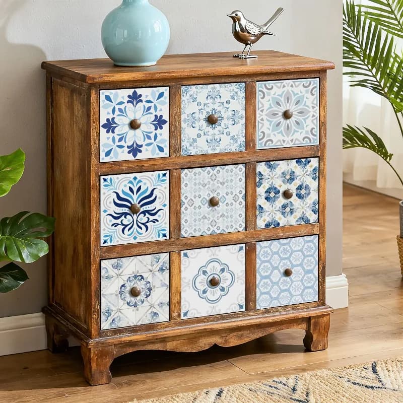 Pegatinas decorativas con diseño geométrico europeo, adecuadas para salas de estar, dormitorios, comedores, cocinas y baños.