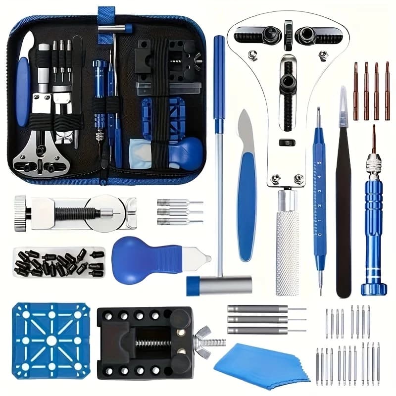Kit de reparación de relojes, herramienta profesional para reemplazar la batería del reloj, herramienta para quitar el eslabón y la tapa trasera
