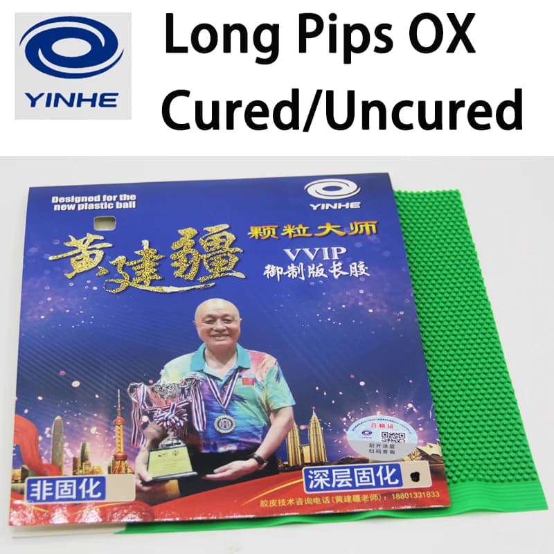 Goma de Tenis de Mesa YINHE MOXA VVIP/Especial, Puntos Largos OX Curados/Sin Curar, Puntos Medianos Huang Jianjiang, Goma de Ping Pong ITTF