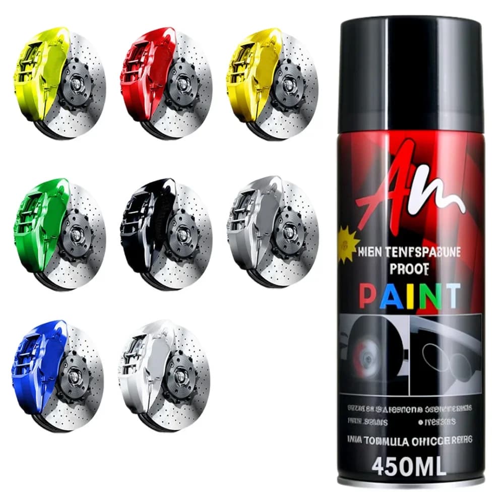 Pintura de pinza de freno DIY resistente a altas temperaturas, lata de aerosol 2K, acabado glamuroso, negro, amarillo, azul, rojo, verde, plata y oro