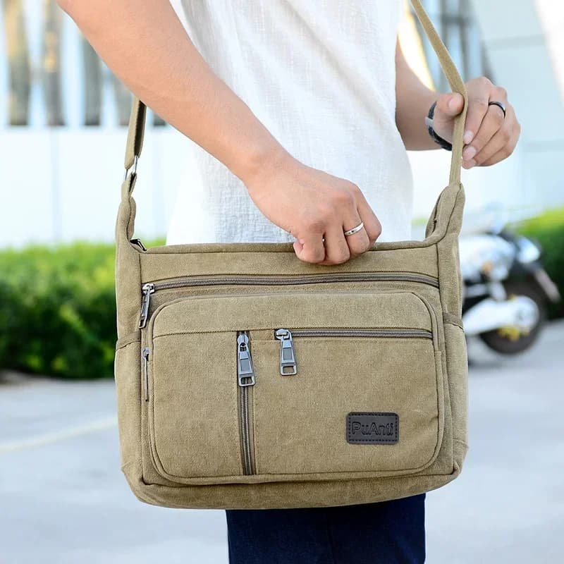 Bolsos de hombro de lona para hombre, bolso cruzado informal de viaje para hombre, bolsos de mensajero de lujo, bolso de mano de alta calidad a la