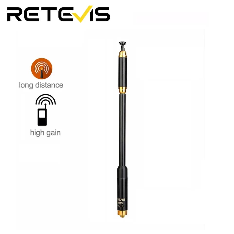 Retevis HA04 Walkie Talkie antena SMA-F UV banda Dual 144/430MHz Radios de mano para Kenwood Baofeng UV5R UV82 Retevis H777 RT29