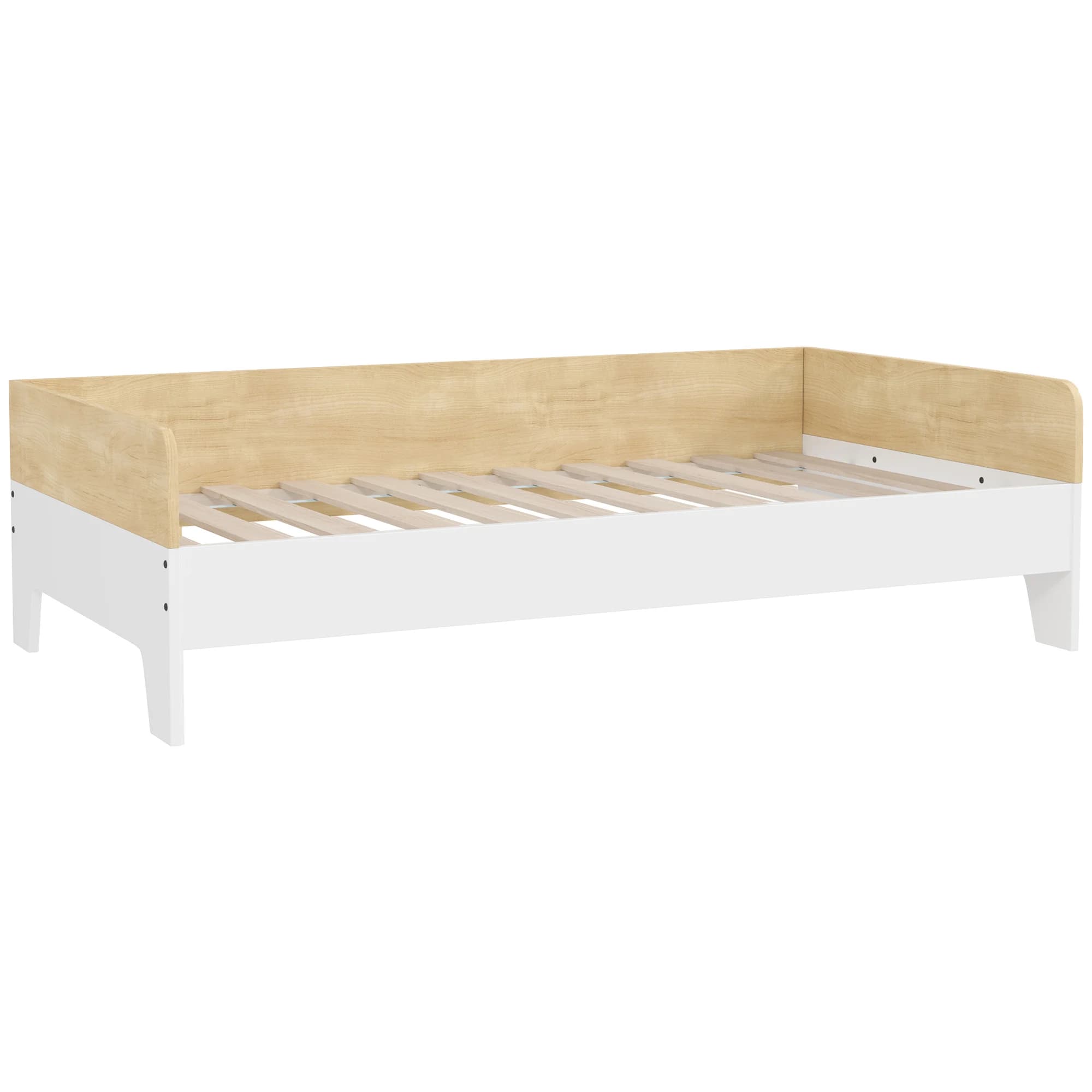 Cama infantil AIYAPLAY, cama con somier de láminas, 143,5x74 cm, con paneles laterales altos, muebles para dormitorio infantil, conce