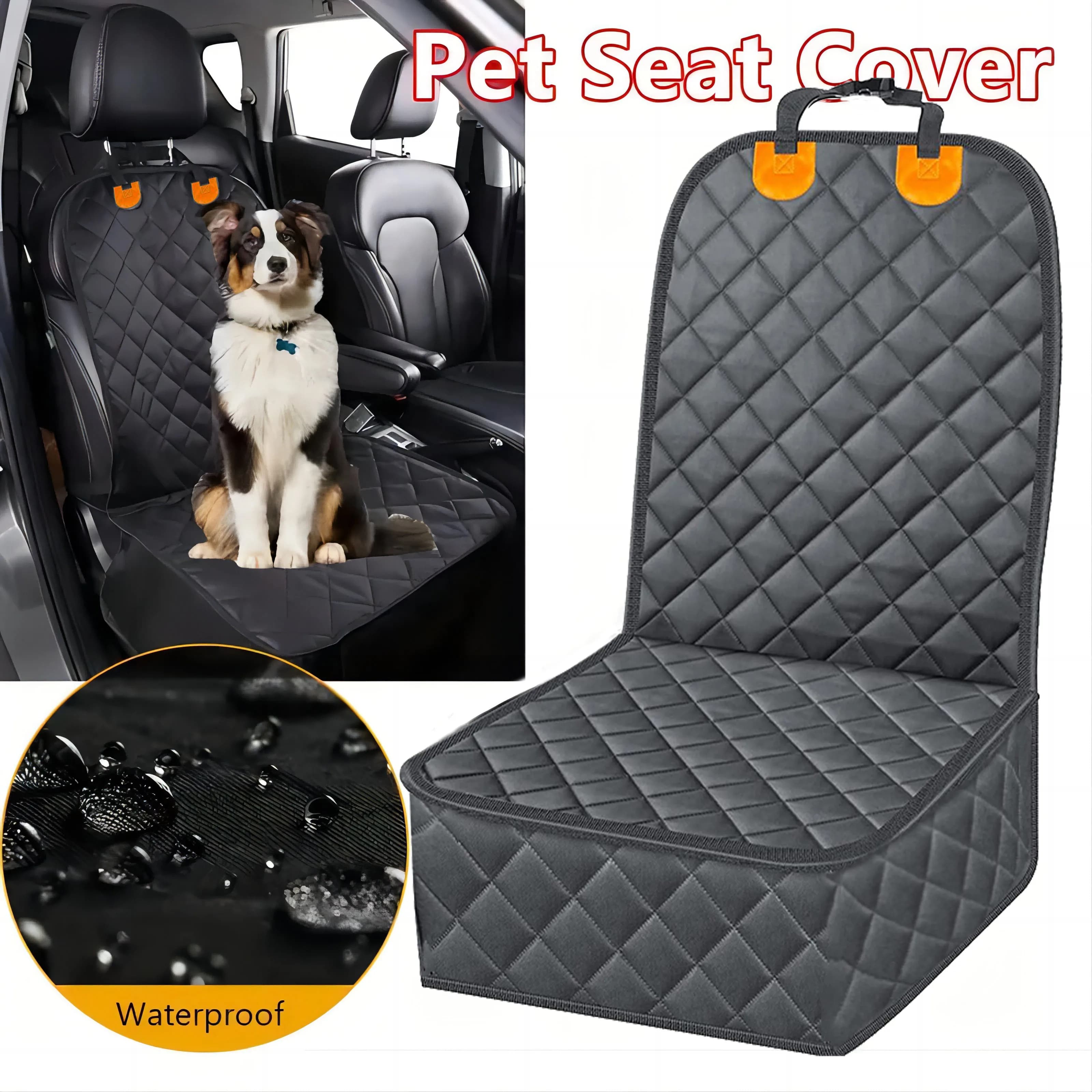 Funda de asiento delantero para perros para coches, protector de asiento de coche antideslizante 100% impermeable para mascotas, fundas acolchadas y