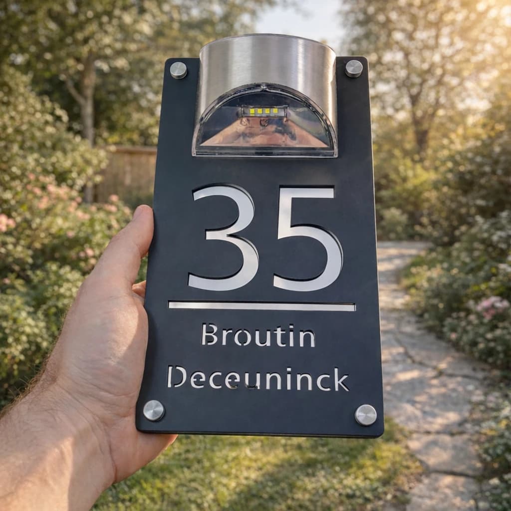 Letrero LED Personalizado con Número de Casa, Placa de Dirección Exterior Moderna, Letrero de Puerta Personalizado con Número de Calle, Letrero de
