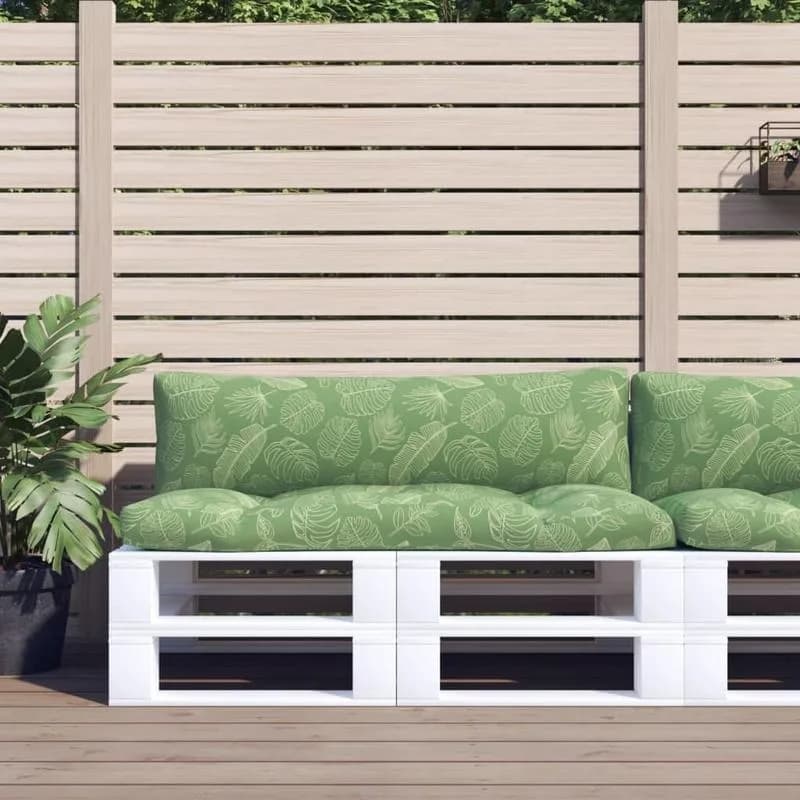 Almohadas para Paletas, 2 Piezas, Diseño de Hojas, Tela Oxford, Cojines para Asientos, para Exteriores, Interiores, Patio, Jardín, Sala de Estar,