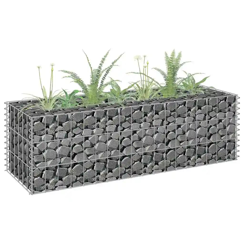 Valla de Gabión de 90x30x30 cm. Esta valla de gaviones está hecha de hierro galvanizado y se puede rellenar con piedras o grava. Es adecuado para