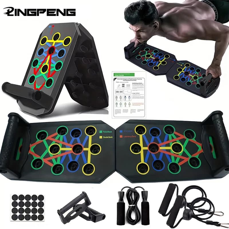 Tabla de flexiones multifuncional portátil, dispositivo de entrenamiento físico y muscular, juego de entrenamiento en casa, barra de realce