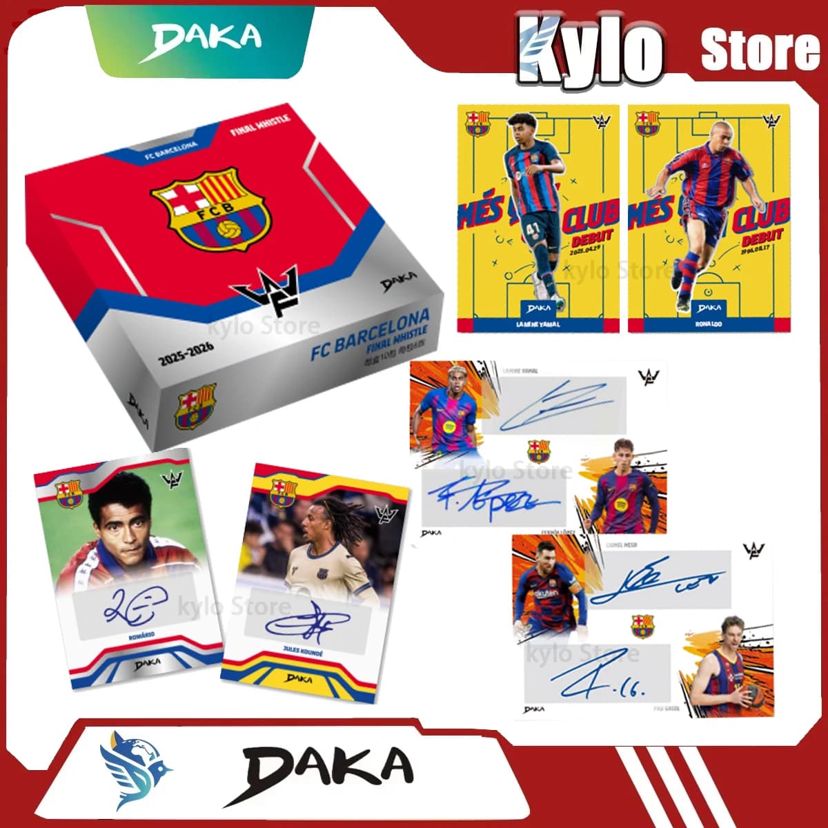 Tarjeta Coleccionable Auténtica de Daka 2026, Serie de Camisetas Firmadas por Jugadores del FC Barcelona, Messi, Neymar, Pau Gasol, Regalos