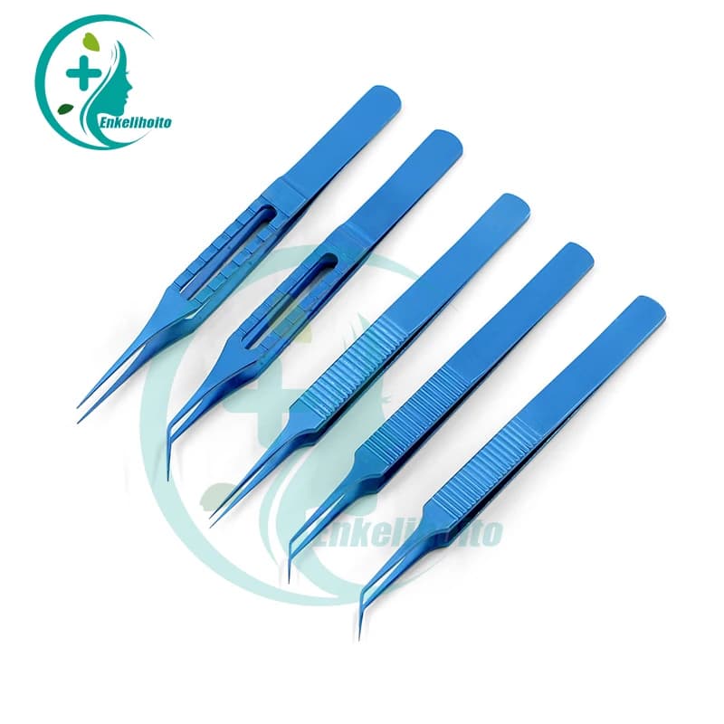 1 Uds. Implantador de trasplante de cabello de titanio, pinzas electrónicas, pinzas para trasplante de cabello Fue, pinzas rectas/ángulo