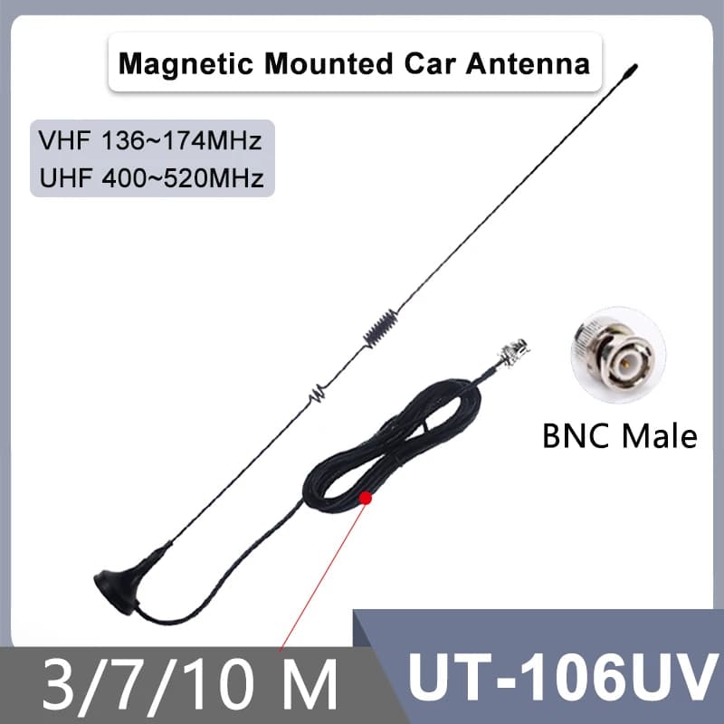 UT-106UV antena de coche conector macho BNC banda Dual magnética UHF VHF 400-520Mhz 136-174Mhz Radio TK300 accesorios de Walkie Talkie