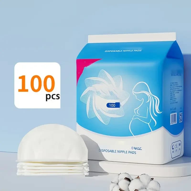 100 Uds. Almohadillas de lactancia suaves: cómodas y desechables para mamás, blancas, 100% fibra de poliéster, perfectas para alimentar