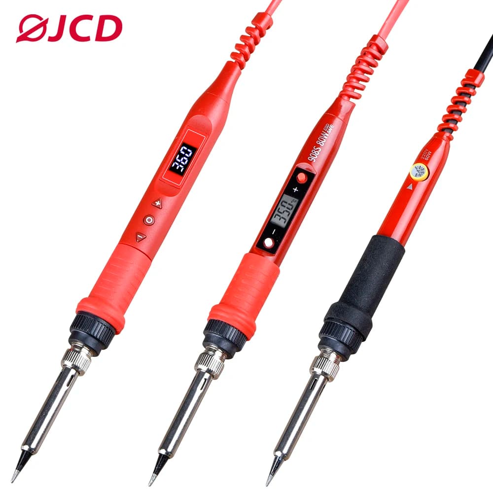 JCD-soldador serie 908, 60W/80W, botón multifunción, temperatura ajustable, 110V/220V, pantalla Digital LCD, herramientas de soldadura