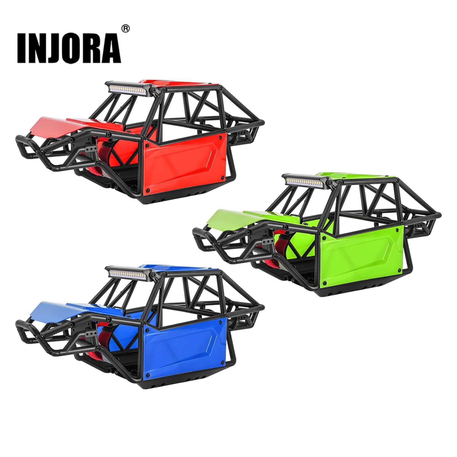 INJORA Kit de chasis de carcasa de cuerpo de Buggy de roca de nailon para coche trepador de control remoto Axial SCX10 II 1/10 90046 UTB10 Capra