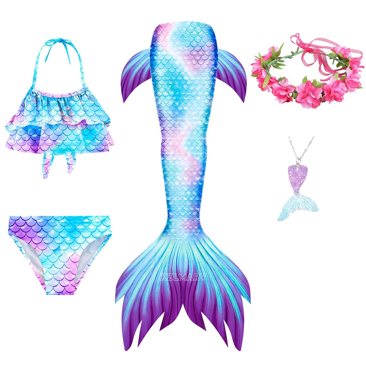 Traje de baño de cola de sirena para niñas, disfraz de Ariel, disfraz de sirenita, ropa de playa y piscina, traje de baño para nadar