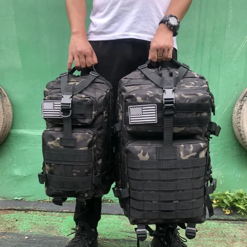 25L/50L 1000D Nylon impermeable Trekking pesca caza bolsa mochila mochilas al aire libre deportes tácticos Camping senderismo