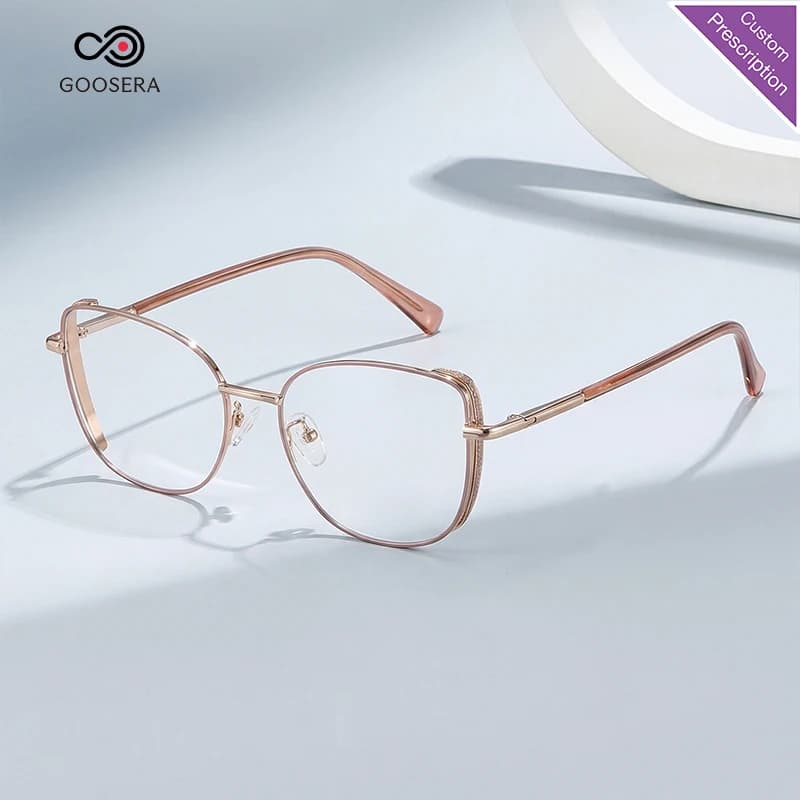 Gafas de lectura con montura de ojo de gato para mujer, gafas de lectura con filtro de luz azul, estilo juvenil, gafas bonitas con dioptrías -1 -2 -3