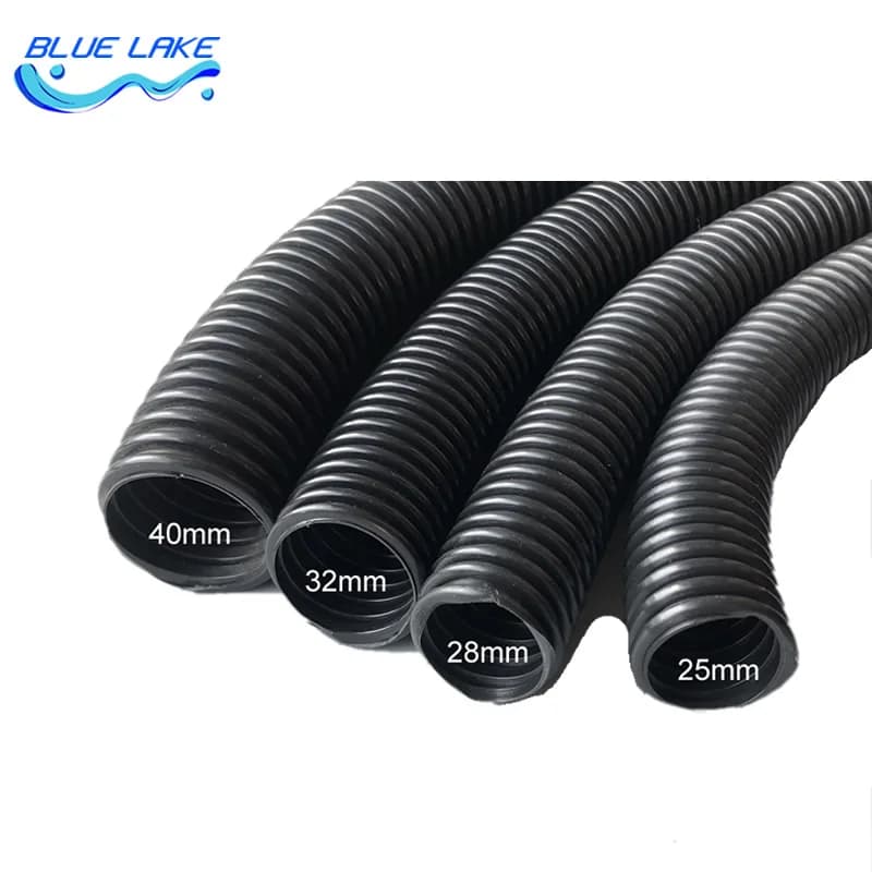 Manguera de rosca para aspiradoras generales, interior negro, 25mm, 28mm, 32mm, 40mm, pajitas de fuelle, piezas duraderas para aspiradoras