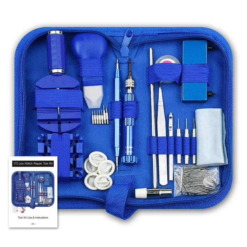 Kit de herramientas de reparación de relojes, juego de estación de reparación de relojes de 172 Uds., se puede utilizar para desmontar el reloj,