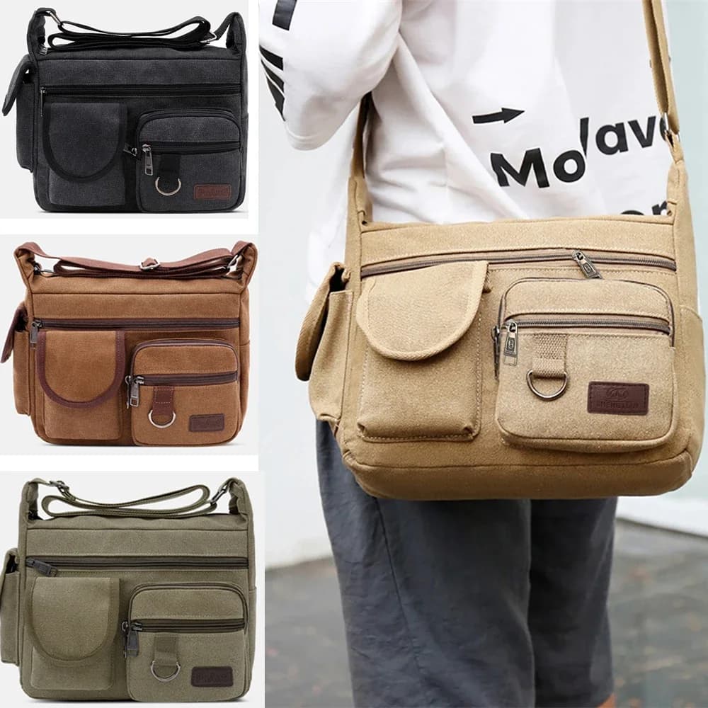Bolsos de hombro de lona para hombre al aire libre, bolsos para cámara, bolso informal de viaje, bolso cruzado para hombre, bolsos DSLR de mensajero,