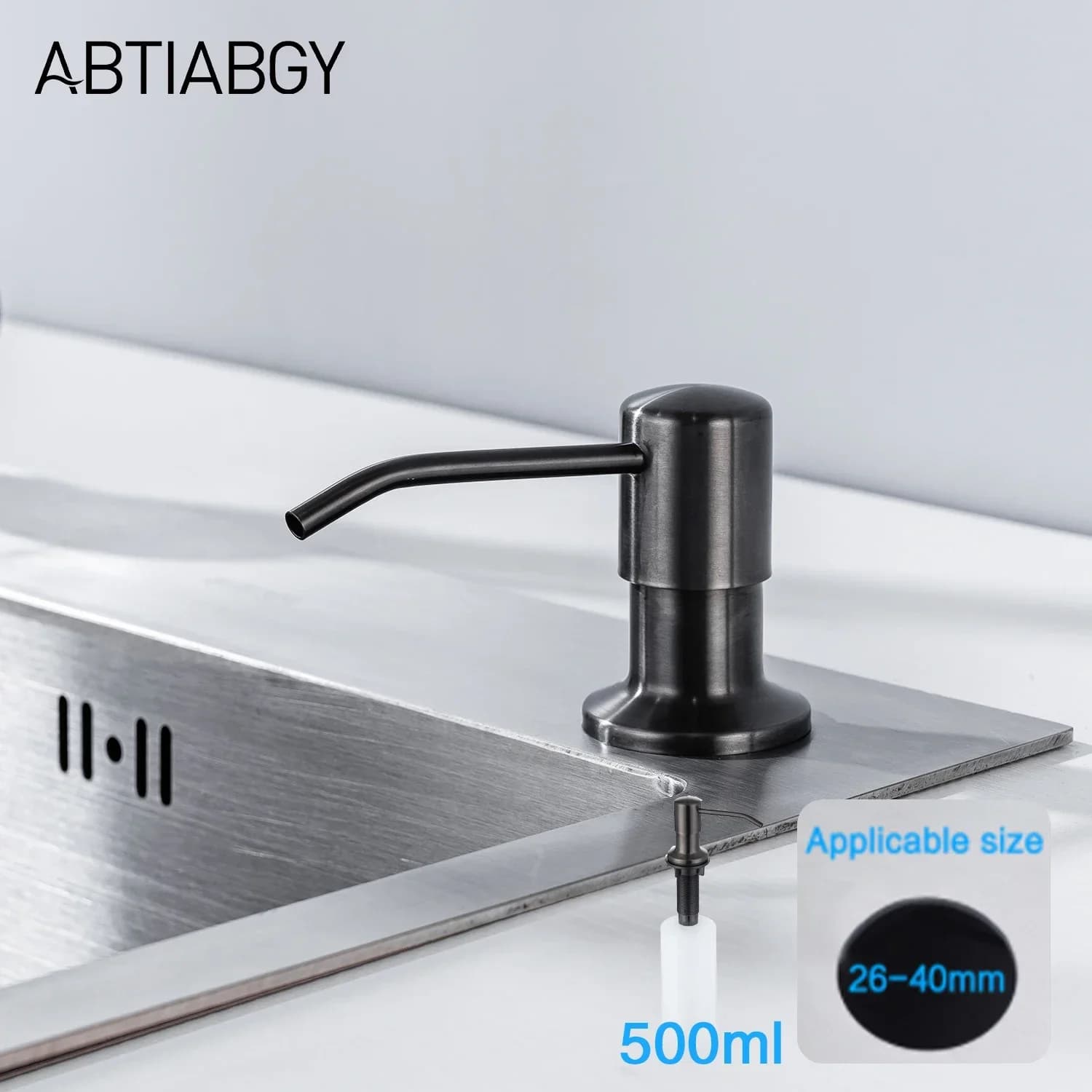 Dispensador de jabón líquido para fregadero de cocina, accesorios de baño de 500ml, prensa manual, bronce rojo