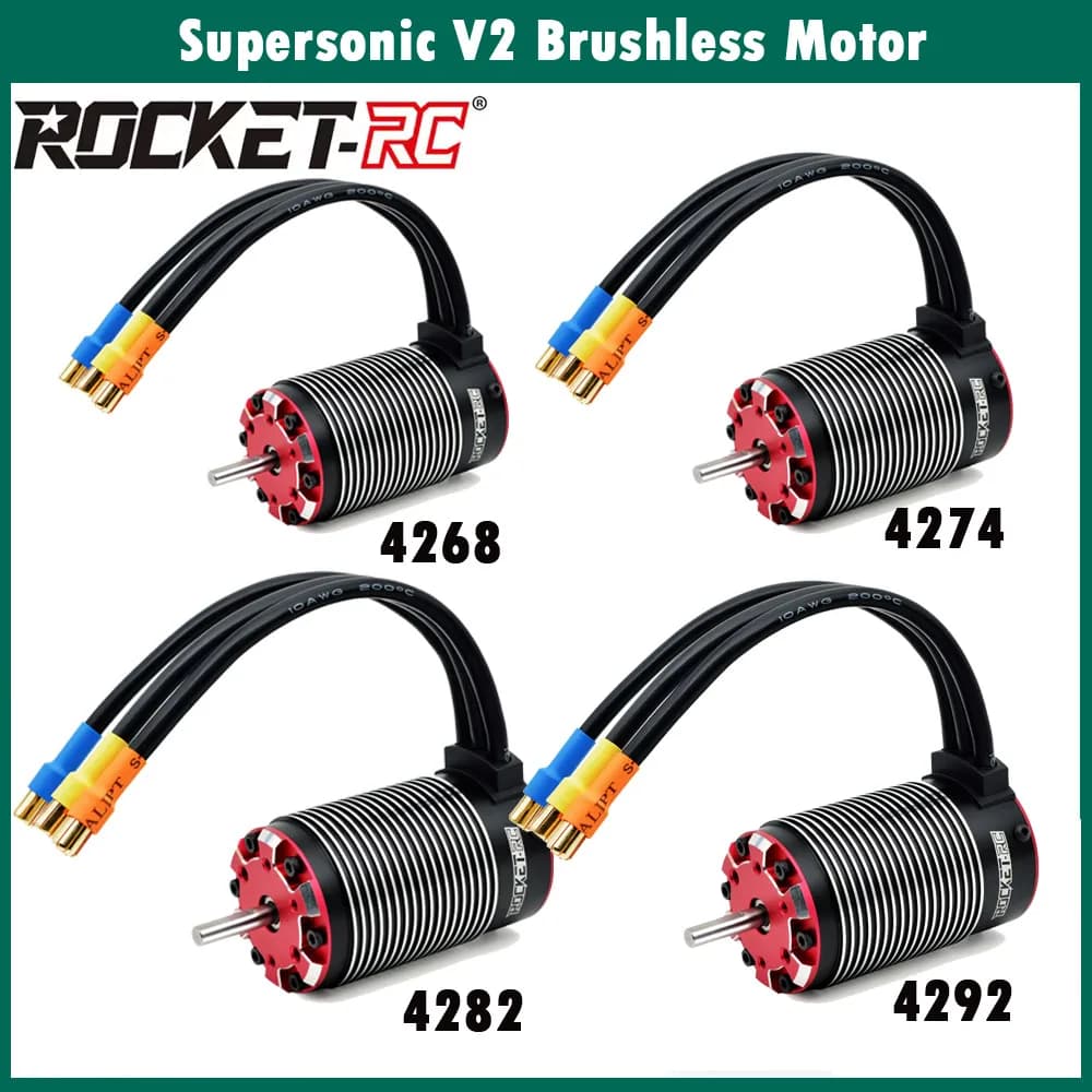 Surpass Hobby Rocket-RC Motor sin escobillas 4268 4274 4282 4292 para 1/8 1/7 RC Car Traxxas funciona con Supersonic V2 120A o 150A ESC