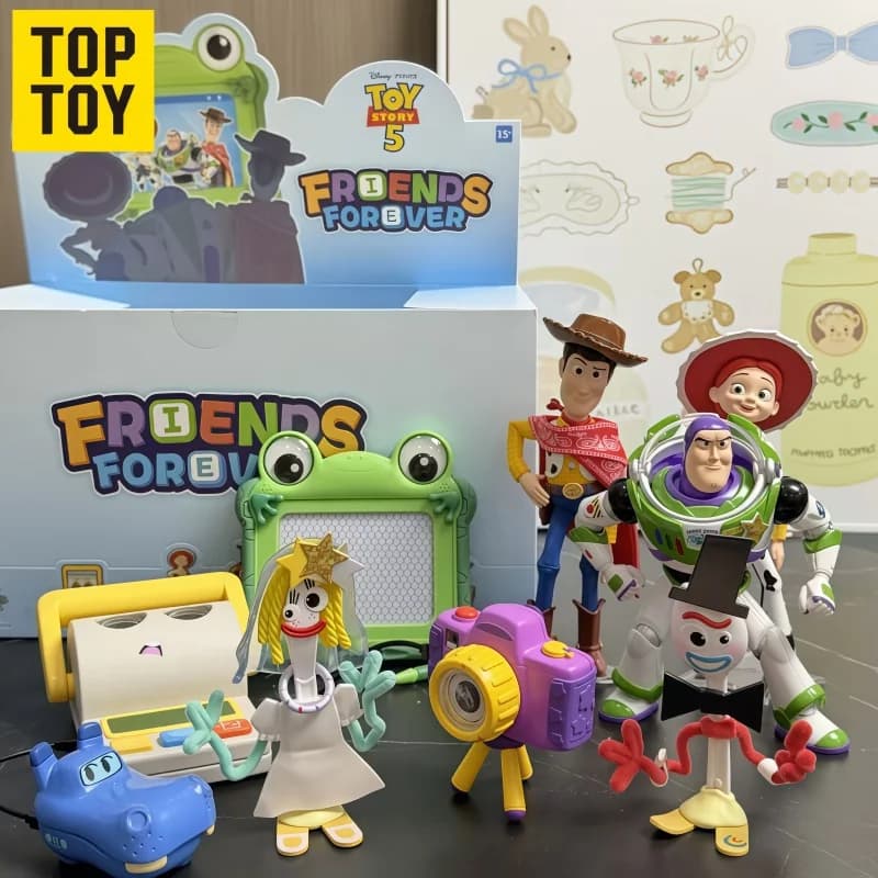 TOPTOY Caja Sorpresa Toy Story 5 Forever Friends Figuras de Acción Buzz Lightyear Jessie Woody Anime Lindo Caja Misteriosa Coleccionable Regalo