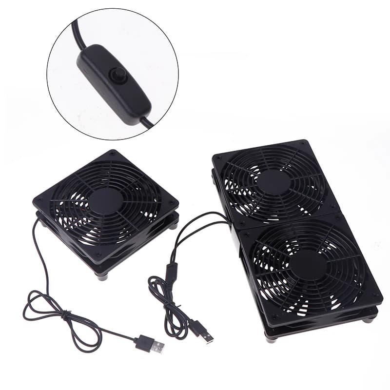 1 Juego de ventilador de refrigeración de alto flujo de aire para enrutador, receptor de módem, 120mm, DC12V, ventiladores de enrutador de PC