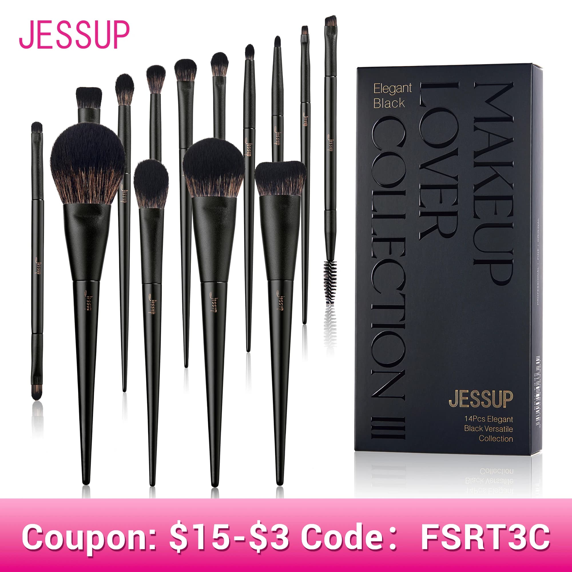 Jessup-Juego de brochas de maquillaje, 10-14 Uds., brocha de maquillaje, base de contorno en polvo, sombra de ojos, mezcla de resaltado, delineador