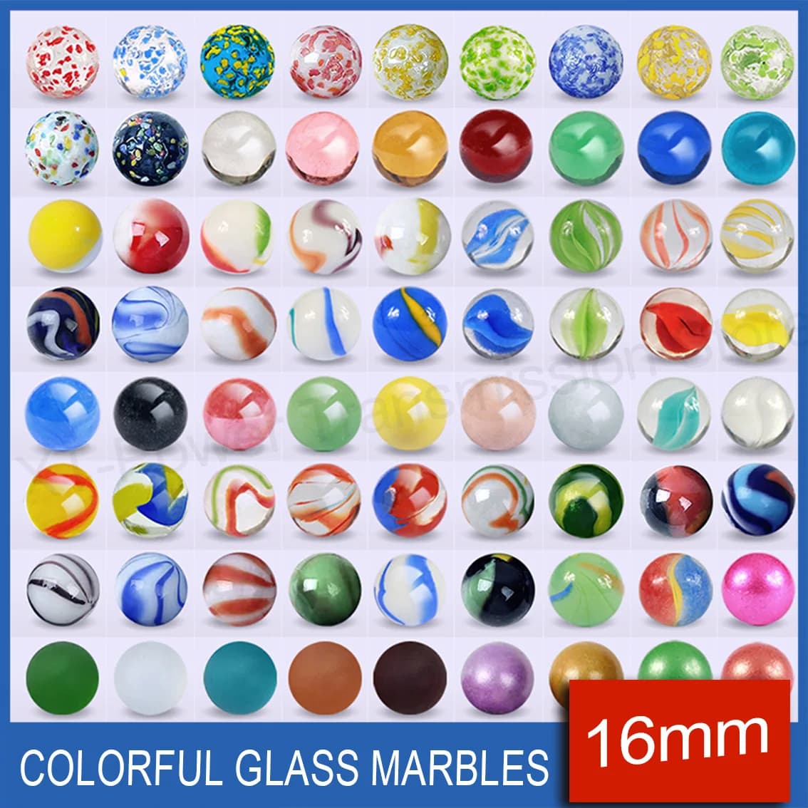 5-90 Uds. Juguete de canicas de vidrio coloridas de 16mm, bolas de mármol para niños, juego de carrera, juguete solitario, accesorios, relleno de