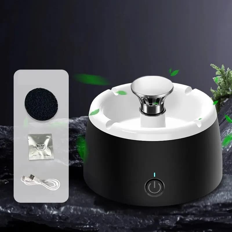 Cenicero portátil con purificación de aire, eliminador de humo eléctrico, soporte para cigarros, cenicero para el hogar, coche, regalo para novio,
