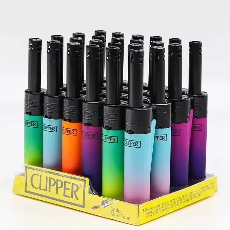 CLIPPER Muela Encendedor de butano original Patrón de personalidad interesante Encendedores de gas recargables Uso Colección 24 piezas