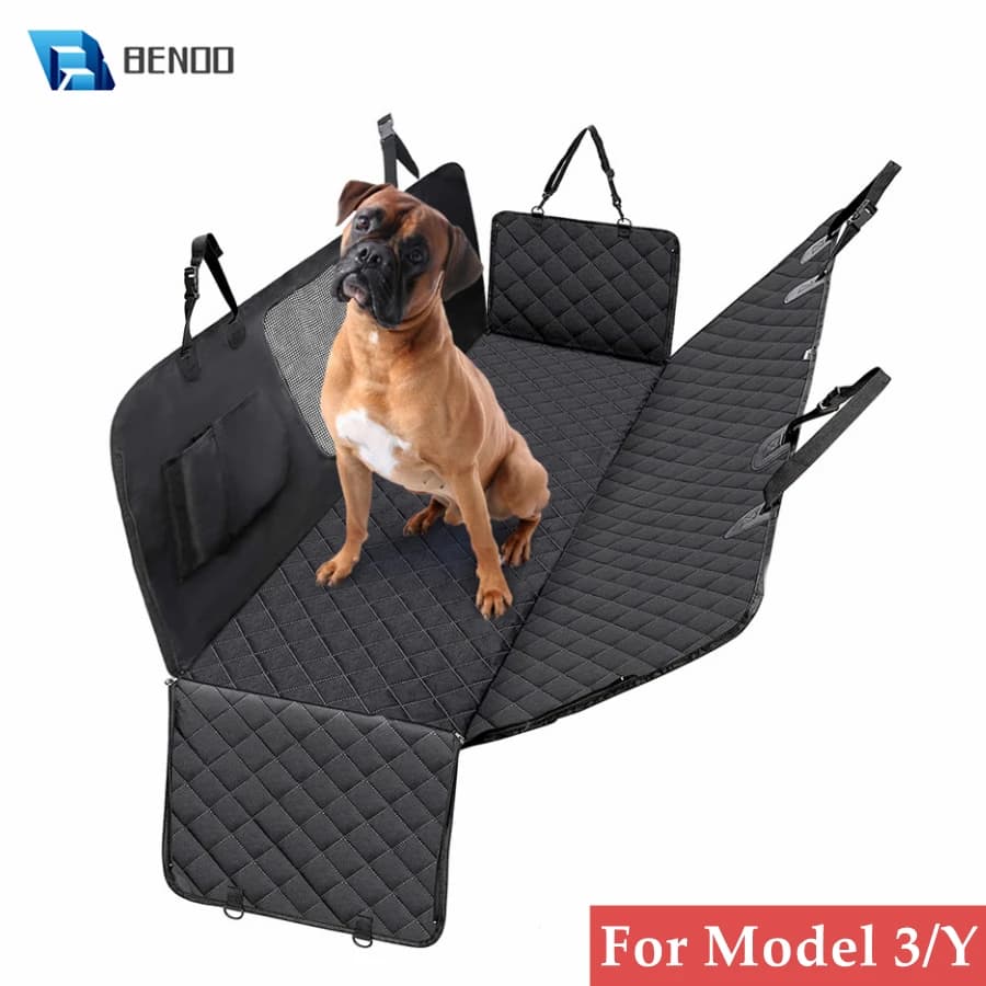 Funda para asiento de perro Tesla Model 3 Model Y 20-24, hamaca impermeable a prueba de arañazos, funda para asiento antideslizante duradera para