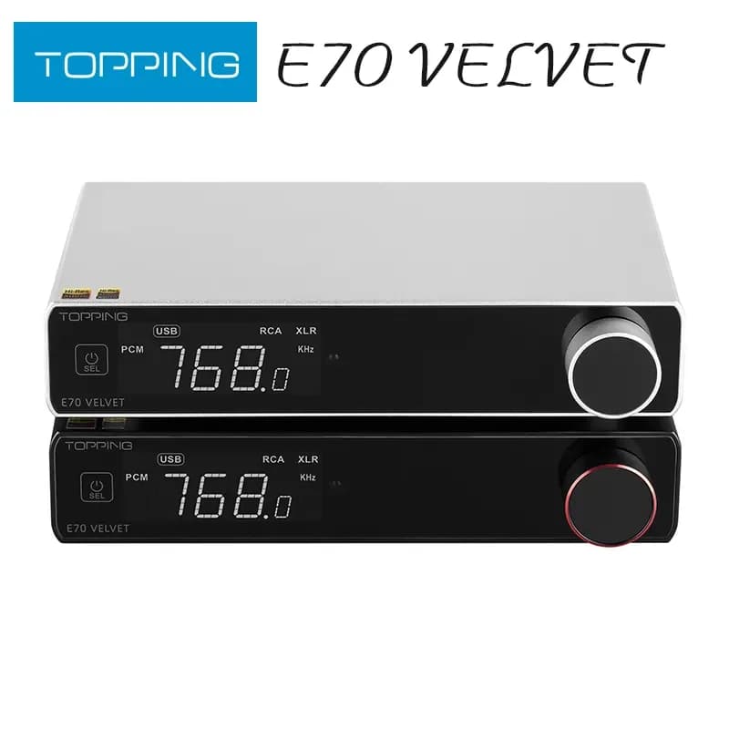 TOPPING E70 VELVET AK4499EX Decodificador XU316 DSD512 PCM768kHz Bluetooth 5,1 LDAC 24 bits/96kHz con Control remoto E70V DAC