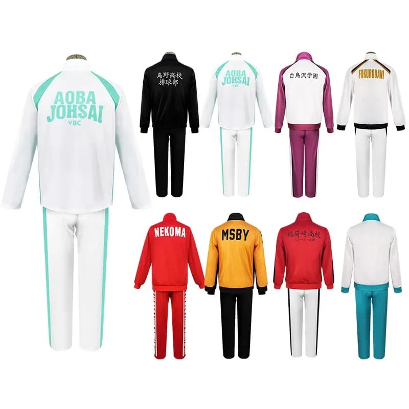 Anime Haikyuu Shiratorizawa Karasuno Aoba Johsai Nekoma Inarizaki uniforme de escuela secundaria, equipo de voleibol, ropa deportiva, disfraz de