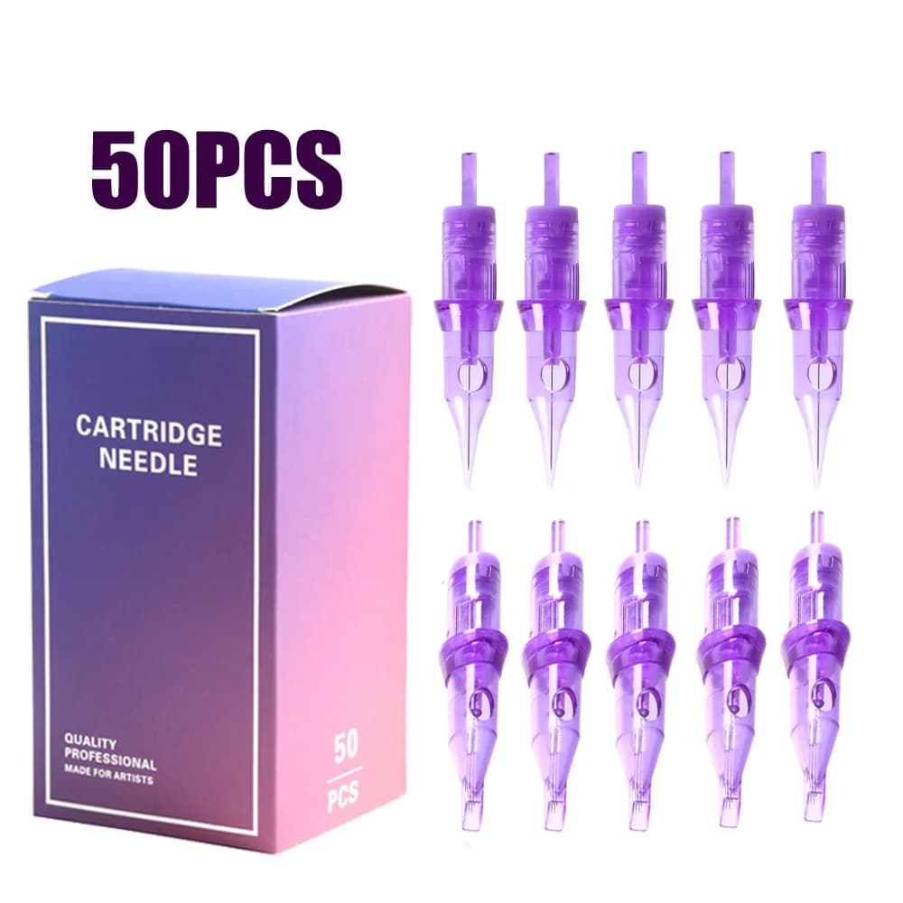 50/100 piezas profesionales # Cartucho de 10 agujas de tatuaje estándar 3RL 7RL 7RS 5RM 7RM 9RM 9M1 agujas de tatuaje de maquillaje de cejas