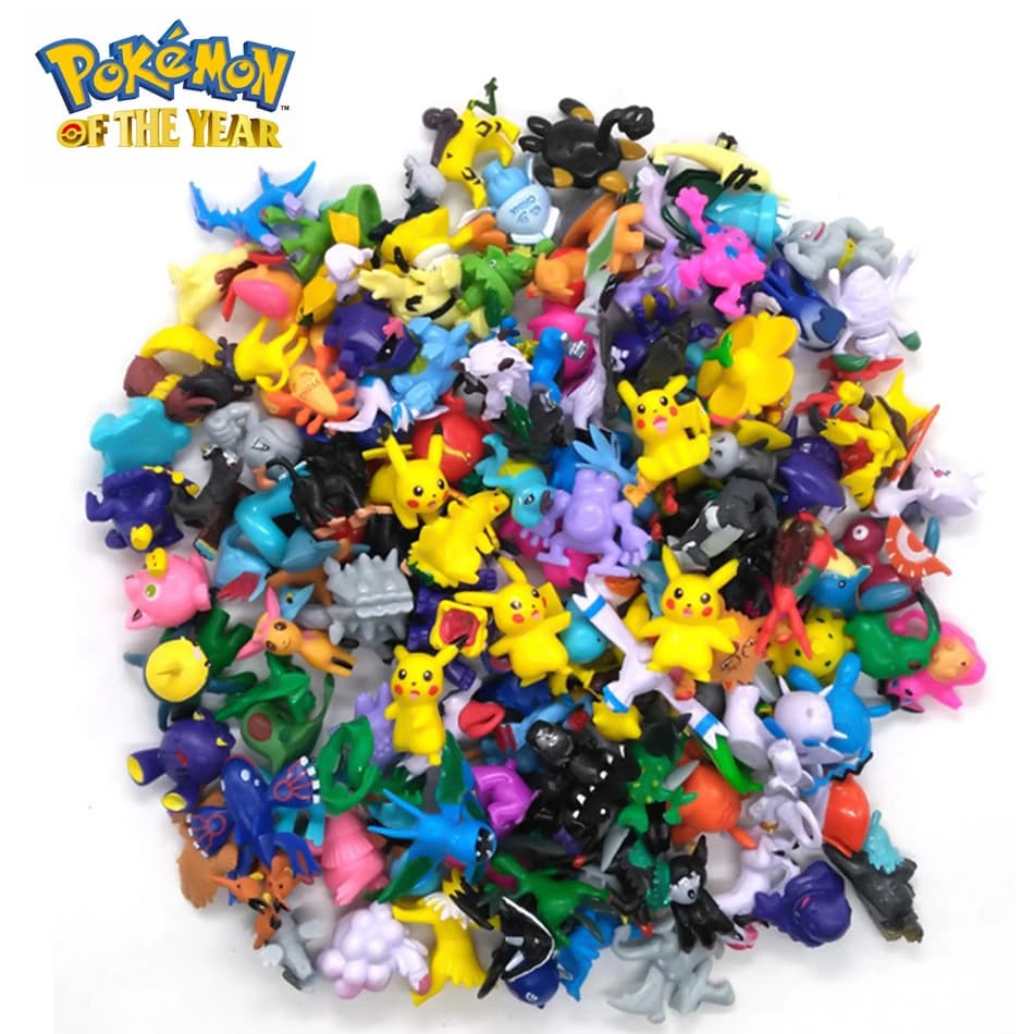 Figuras de acción de Pokémon para niños, modelos de Pikachu de 2-3CM, no repetibles, 24-144 piezas
