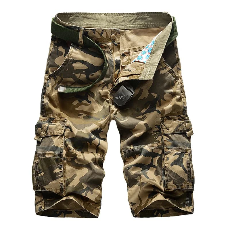 Pantalones Cortos Cargo de Camuflaje Sin Cinturón para Hombre, Novedad 2026, Pantalones Cortos Casuales para Hombre, Pantalones Cortos de Trabajo