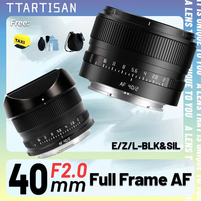 Lente TTArtisan de 40 mm F2 de Fotograma Completo con Enfoque Automático y Gran Apertura para Montura Sony E FE Nikon Z L, A7CII A7R A7M Z6 Z6III ZFC