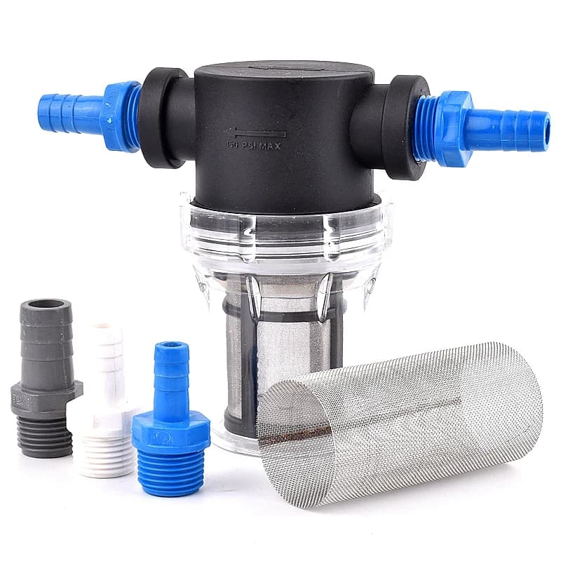 Filtro de manguera de 8 ~ 16mm, prefiltro de riego, 1/2 '', conector de tubería de agua para jardín, filtro para acuario, pecera, colador de bomba