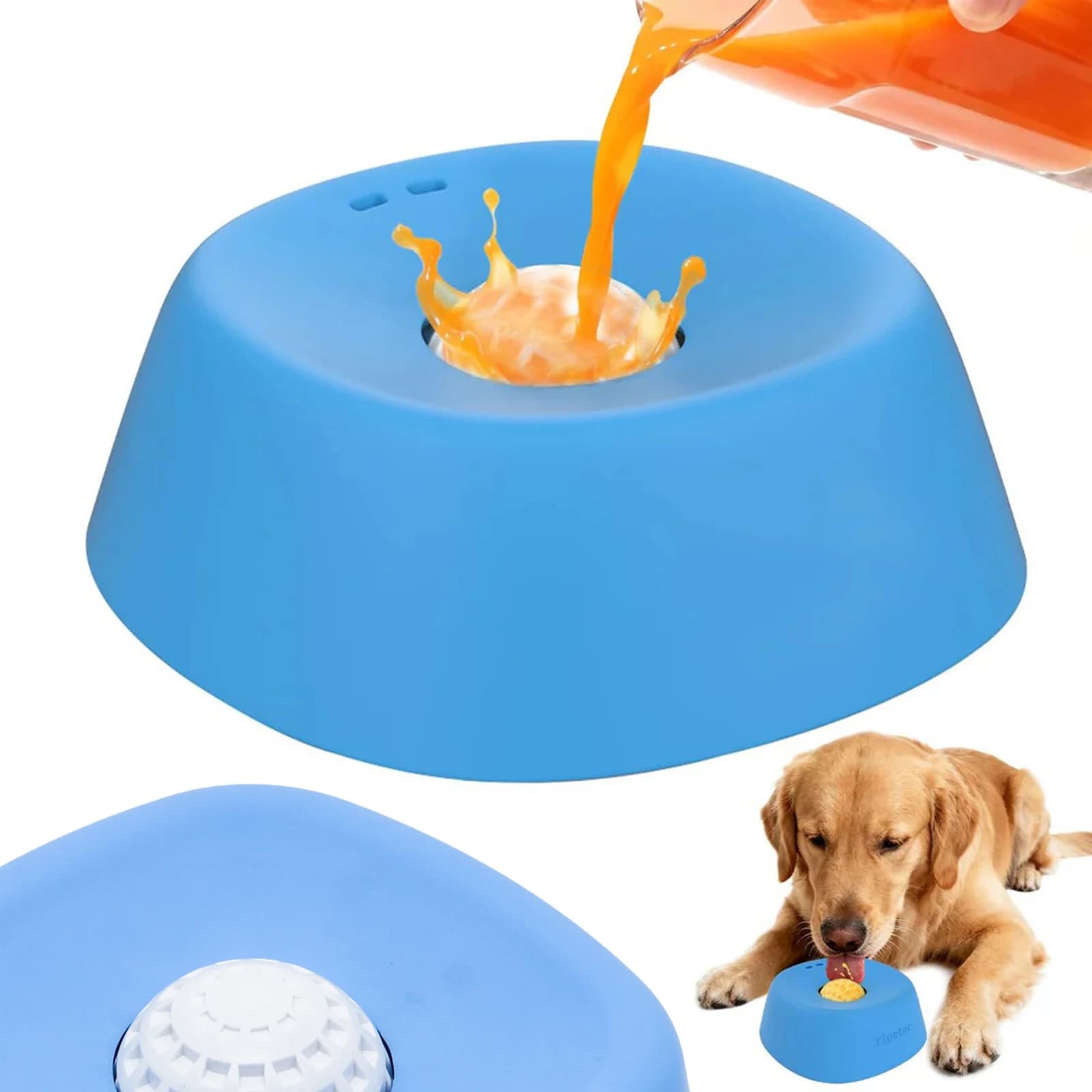 Juguete para lamer para perros, comedero lento antiasfixia antideslizante de 3/4 taza - Juguete para lamer para premios líquidos, caldo de hueso,