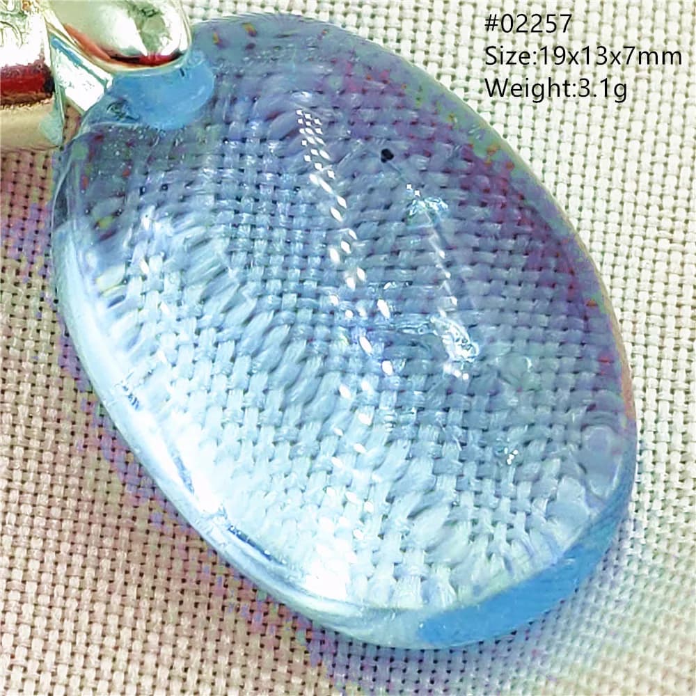 Collar con colgante de cristal de cuarzo de Topacio azul Natural para hombres y mujeres, cuentas ovaladas de topacio, joyería de moda, colgante de