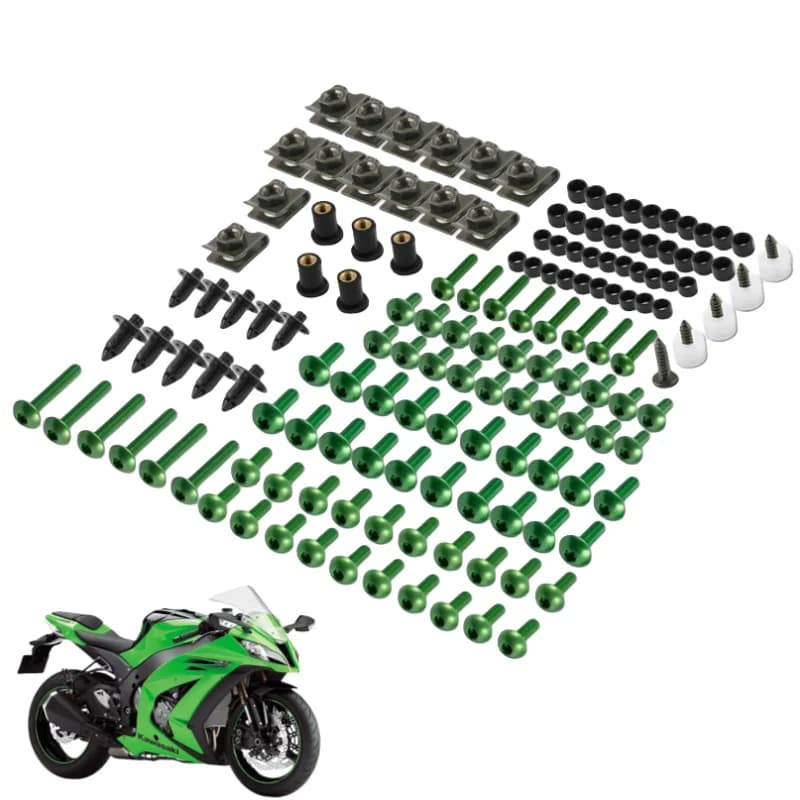 190 Uds tornillos de carenado completos para Kawasaki ZX6R ZX7R ZX9R ZX10R ZX12R ZX14R Versys 650 Ninja 650R 1000 Z750 Z1000 ZZR600