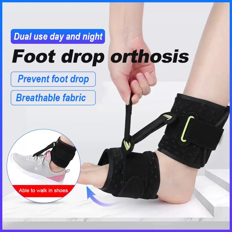 Soporte ajustable para pie caído, soporte AFO para pie hacia arriba, unisex, apto para órtesis de pie derecho/izquierdo, soporte para tobillera,