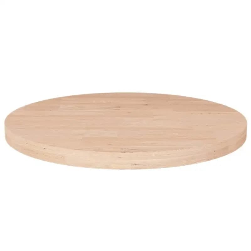 Tablero de mesa redondo ø30x2,5 cm de madera maciza de roble sin tratar