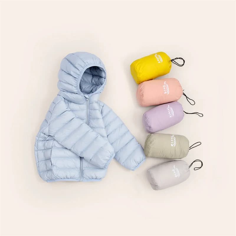 Chaqueta de plumón de pato blanco para niños de 3 a 13 años, abrigo grueso para niños y niñas, ropa informal cálida con capucha de Color