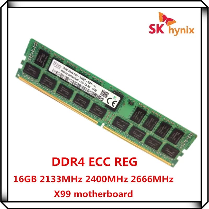 Memoria RAM SK Hynix DDR4 8GB 16GB 2133P 2400T 2666V 1Rx4 2RX4 PC4 2133MHz 2400MHz 2666 ECC REG RDIMM X99 de 32GB para servidor